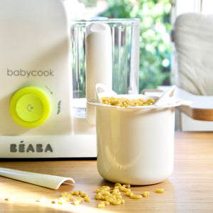 BEABA pasta and rice cooker basket inside a Babycook bowl