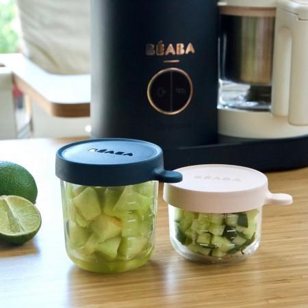 Beaba Superior Glass Jar 2 Pack 150ml/250ml - Pink/Dark Blue