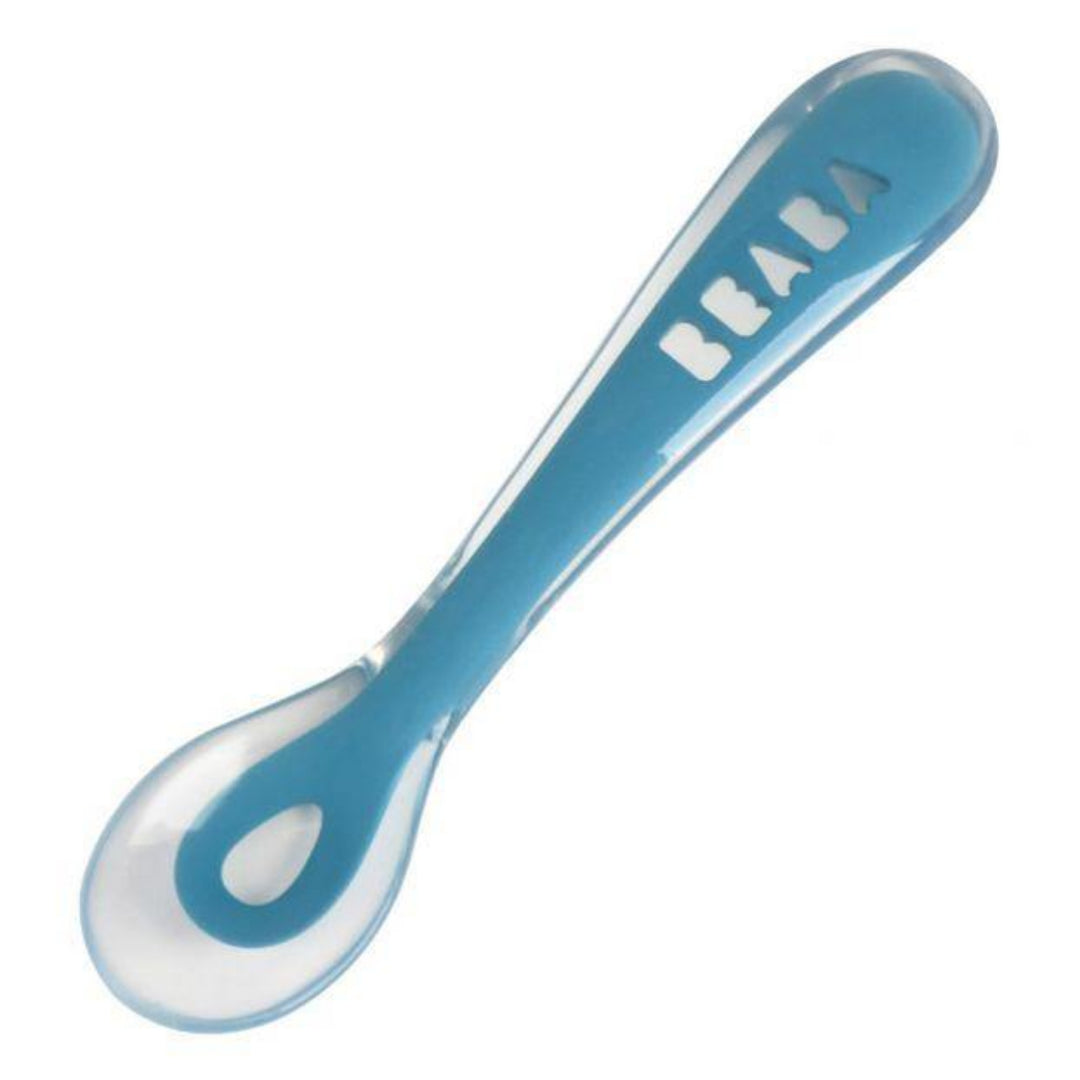 Beaba Silicone Ergonomic 1st Age Spoon-Blue