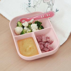 Beaba Silicone Suction Plate Light Pink - lifestyle