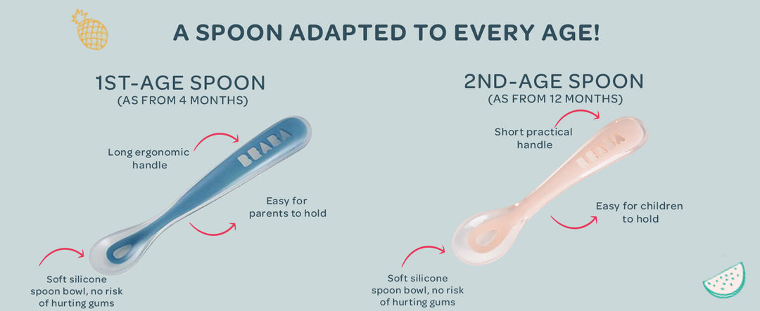 Beaba Set of 4 2nd Age Soft Silicone Spoons
