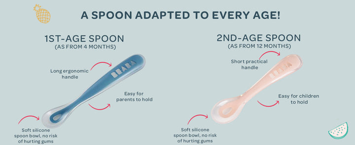 Beaba Set of 4 2nd Age Soft Silicone Spoons