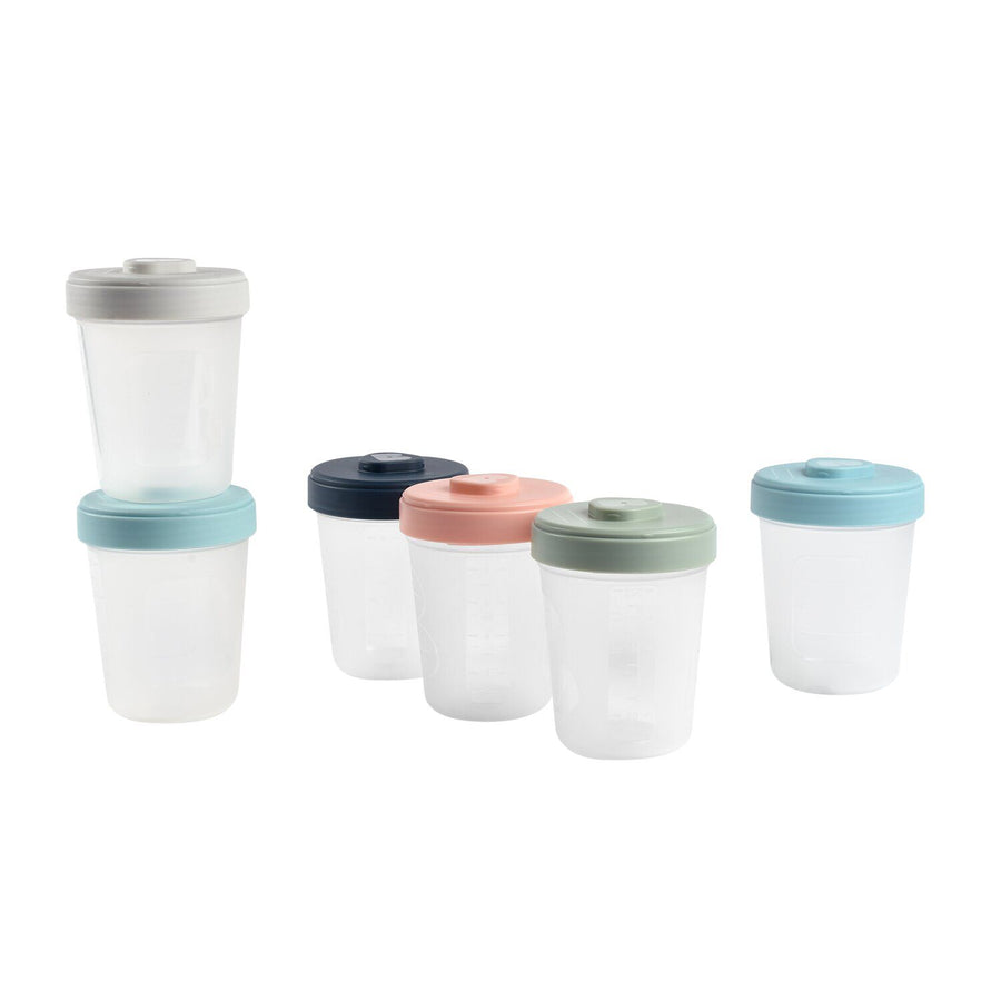 BEABA set of 6 clip portion pots, 250ml each