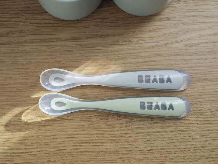 Beaba 1st Stage Silicone Spoon Travel Twin Set with Case