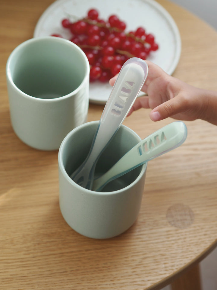 Beaba 1st Stage Silicone Spoon Travel Twin Set with Case