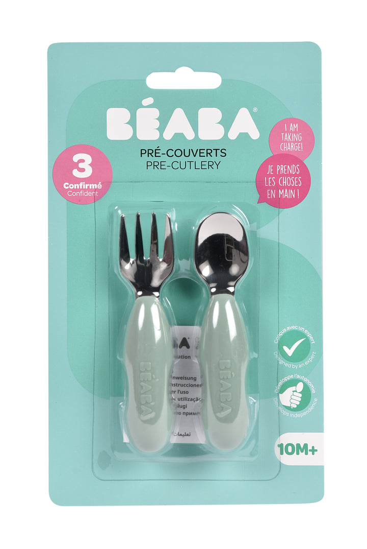 Beaba Fork & Spoon Stainless Steel Pre-Cutlery