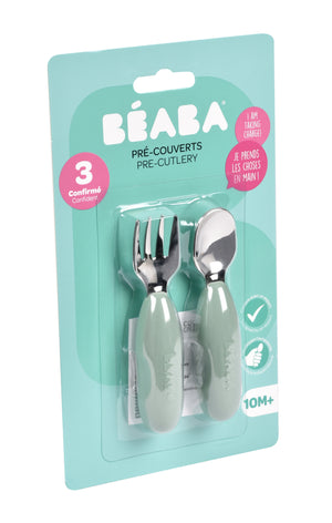 Beaba Fork & Spoon Stainless Steel Pre-Cutlery