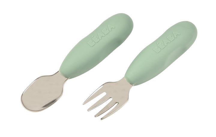 Beaba Fork & Spoon Stainless Steel Pre-Cutlery
