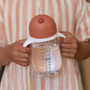 Beaba 300ml Straw Cup- Vintage Pink - lifestyle