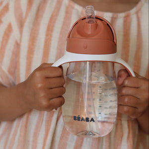 Beaba 300ml Straw Cup- Vintage Pink - lifestyle