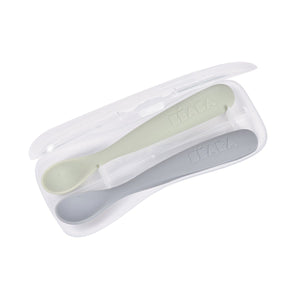 BEABA first stage silicone spoons with carry box