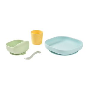 BEABA silicone suction meal set Yellow, second angle