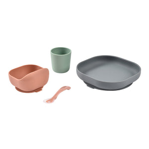 BEABA silicone suction meal set Mineral, second angle