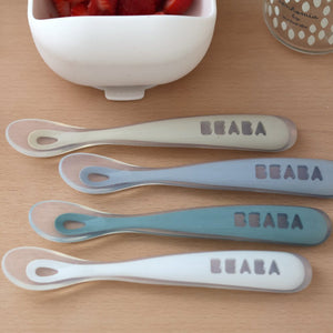 Beaba 1st Stage Silicone Spoons 4m+ 4 Pack - lifestyle