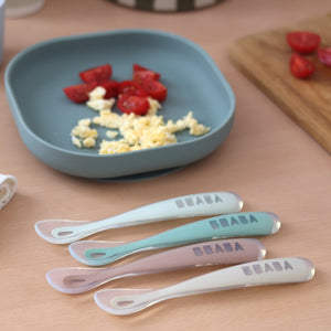 Beaba 1st Stage Silicone Spoons 4m+ 4 Pack - lifestyle