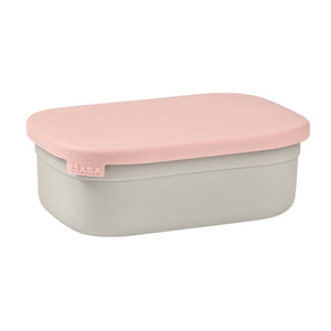 BEABA stainless steel lunch box in Dusty Rose, closed