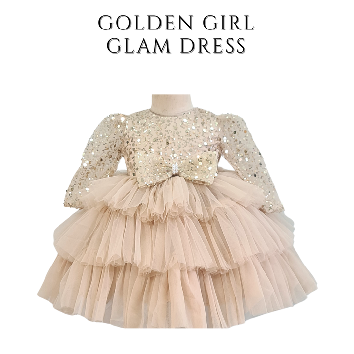 Tutus & Ties Golden Girl Glam Dress (1-8y)