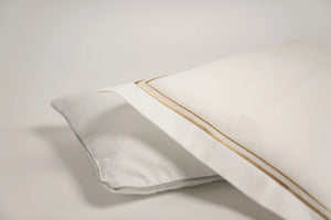 Egyptian Cotton Baby Pillow Case in Royal White with gold embroidery