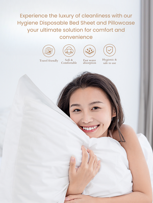 Bmama disposable hygiene bed sheet and pillowcase in use