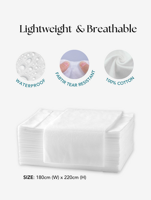 Bmama disposable bed sheet material properties and 180cm by 220cm size
