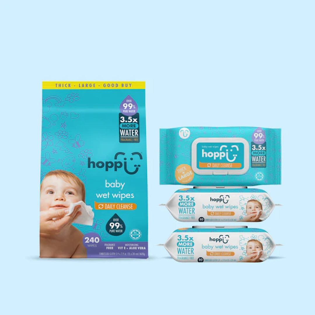 Hoppi Wet Wipes (80 wipes x 3 packs)