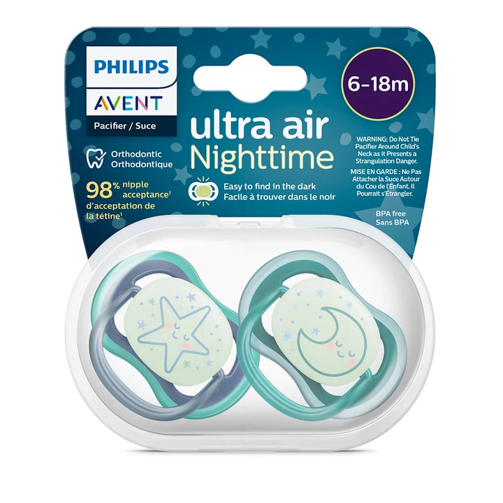 Philips Avent Soother Ultra Air Nighttime 6-18M (2pcs)