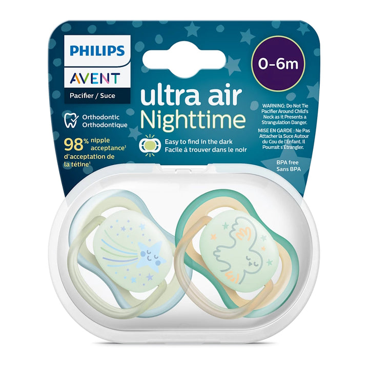 Philips Avent Soother Ultra Air Nighttime 0-6M (2pcs)