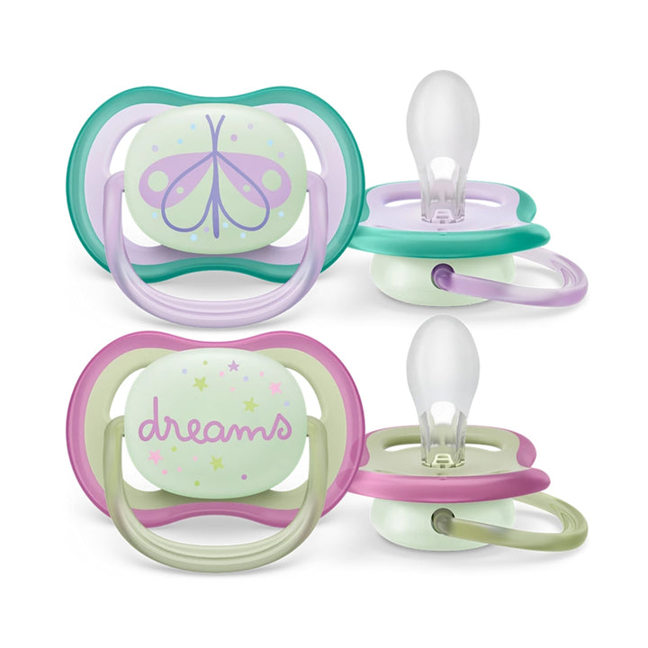 Philips Avent Soother Ultra Air Nighttime 0-6M (2pcs)