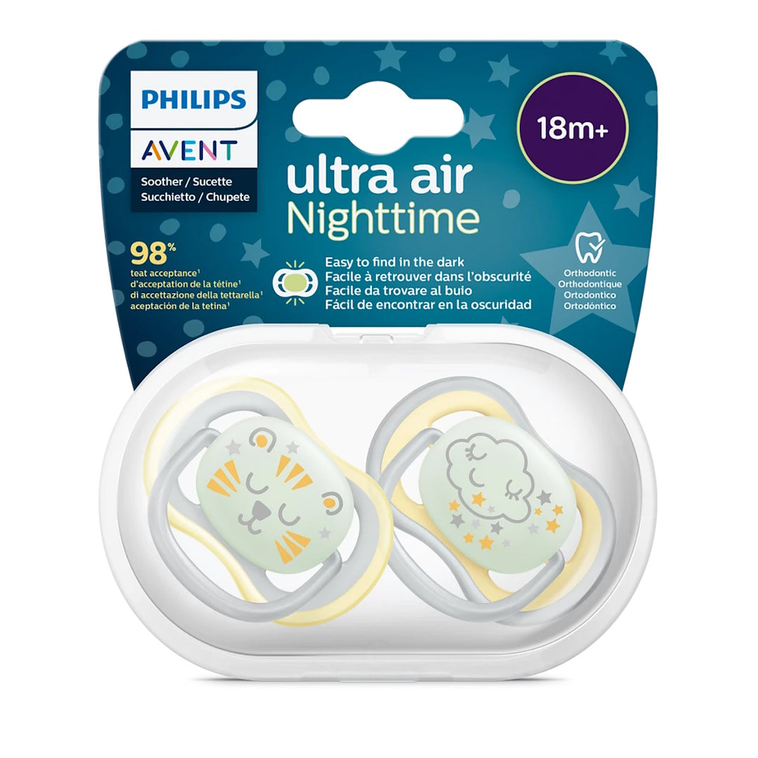 Philips Avent Glow-In-The-Dark Soother 18M+ (2pcs)