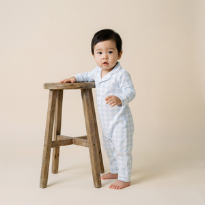 Count & Countess Baby PJ Romper Gingham - lifestyle