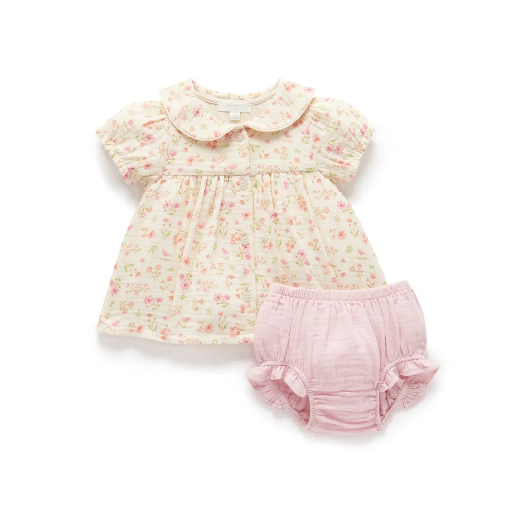 Purebaby 2Pc Organic Floral Seaside Set