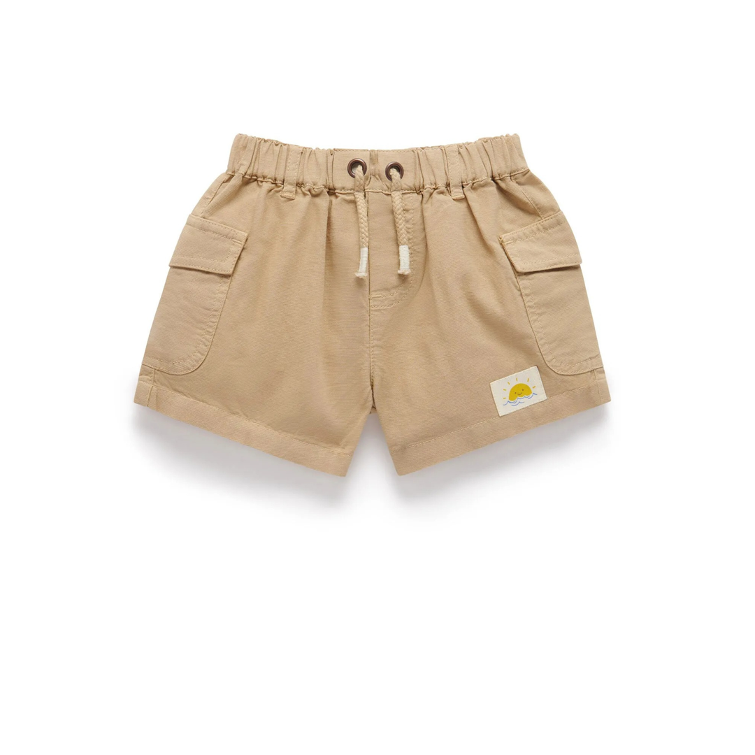 Purebaby Organic Linen Blend Driftwood Shorts
