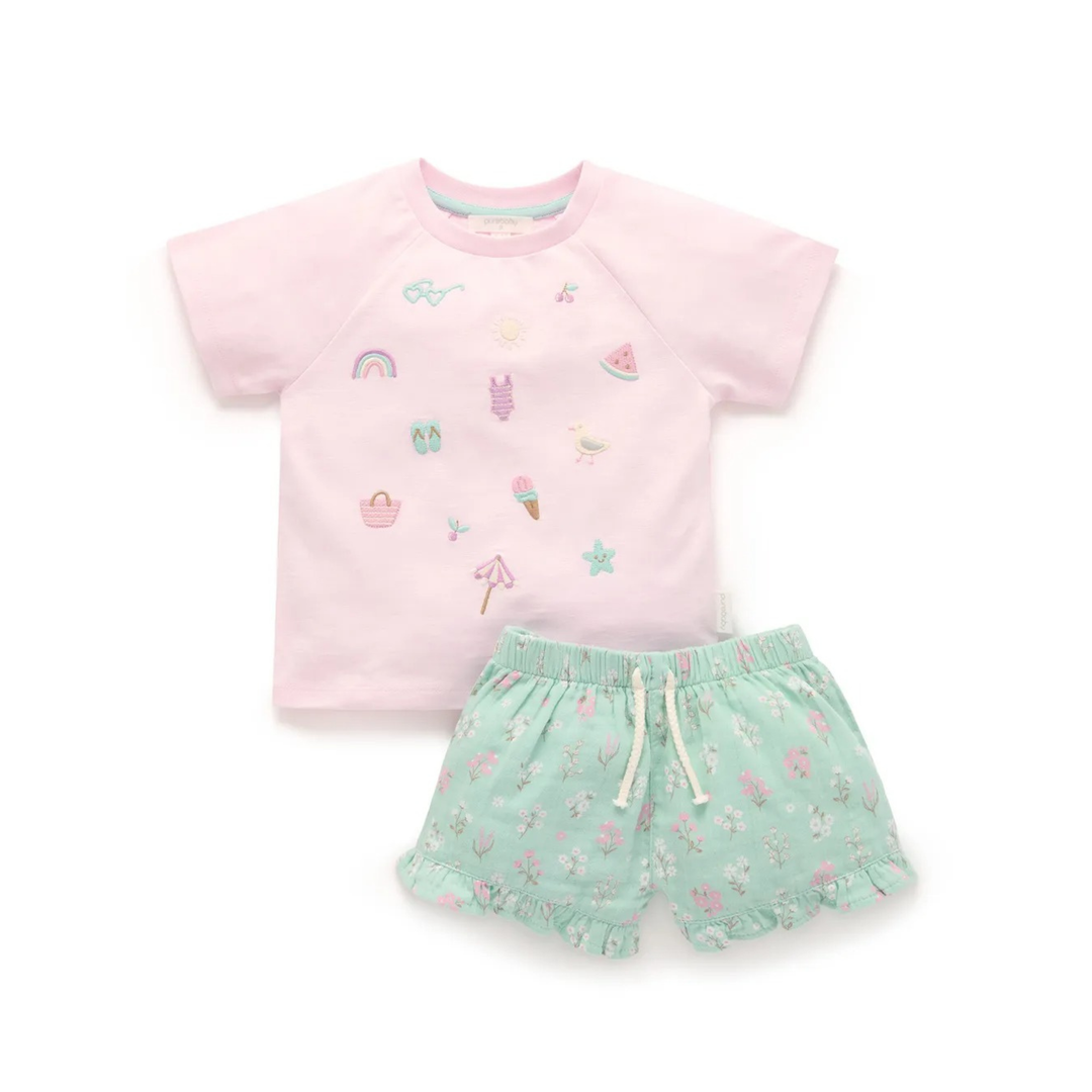 Purebaby Beachy Set - Seafoam Floral
