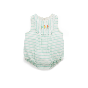 Purebaby Organic Ice Cream Bodysuit - Seafoam Stripe