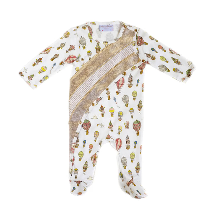 Atelier Choux Gold Playsuit - Hot Air Balloon 12-18M