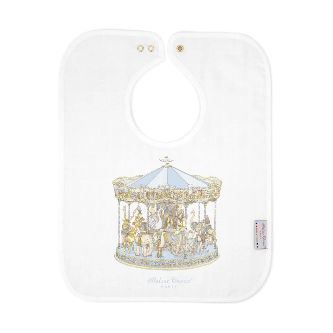 Atelier Choux Large Bib - Carousel Blue