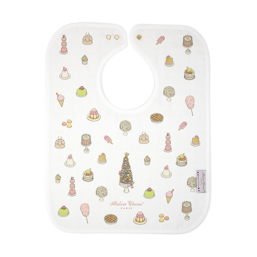 Atelier Choux Large Bib - Sweetie Pie - Gold Snaps