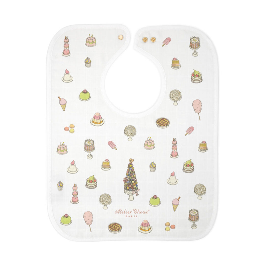 Atelier Choux Large Bib - Sweetie Pie - Gold Snaps