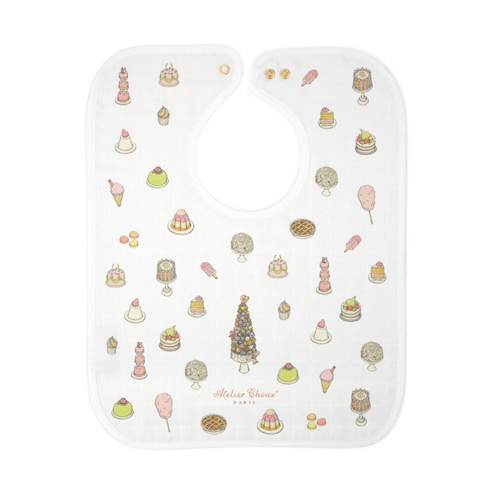 Atelier Choux Large Bib - Sweetie Pie - Gold Snaps
