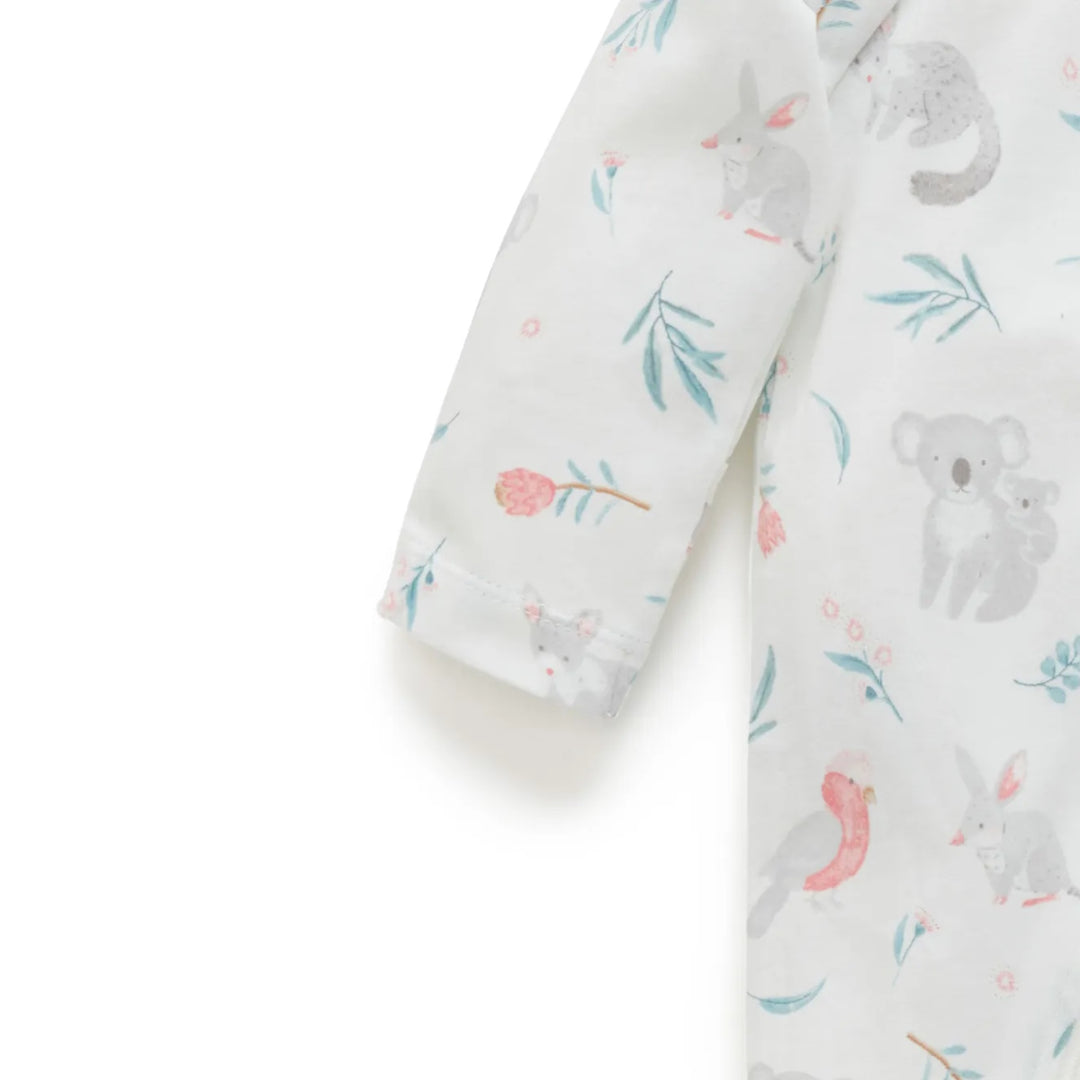 Purebaby Organic Zip Growsuit - Ws Blossom Friends (12-18m)