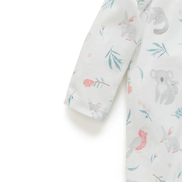 Purebaby Organic Zip Growsuit - Ws Blossom Friends (12-18m)