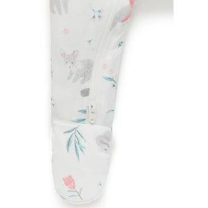 Purebaby Organic Zip Growsuit - Ws Blossom Friends (12-18m)