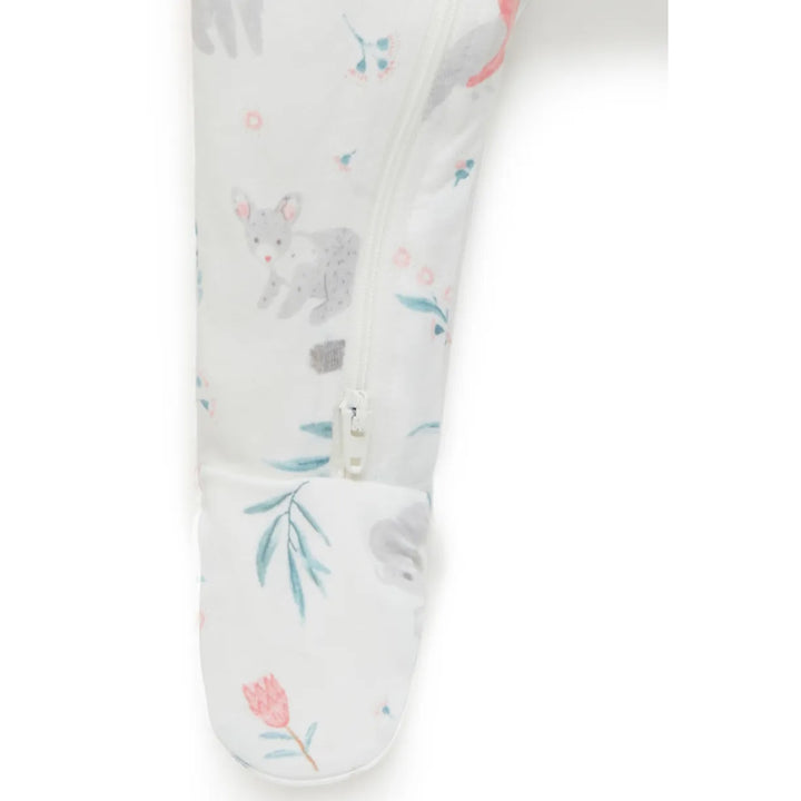 Purebaby Organic Zip Growsuit - Ws Blossom Friends (12-18m)