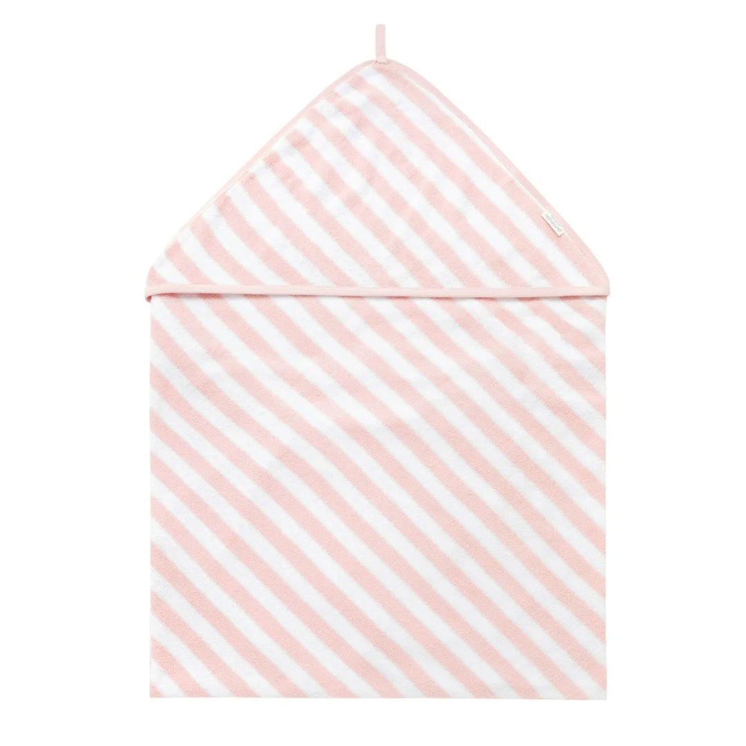 Purebaby Hooded Towel - Pale Pink Stripe