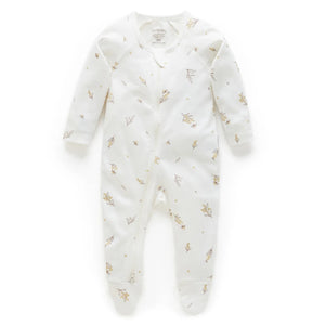 Purebaby Organic Zip Growsuit - Wattle Bee