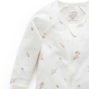 Purebaby Organic Zip Growsuit - Wattle Bee