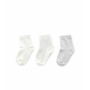 Purebaby 3 Sock Pack - Pale Grey Melange Pack