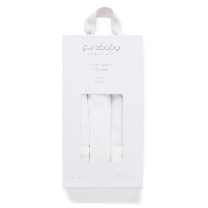Purebaby Cloth Wipes 10 pcs White