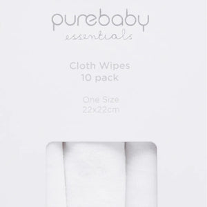 Purebaby Cloth Wipes 10 pcs White
