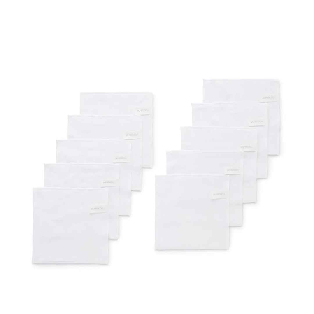 Purebaby Cloth Wipes 10 pcs White